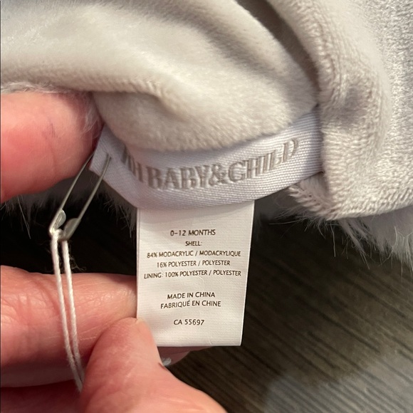 Restoration Hardware LUXE Fur Baby Animal Hood - Grey - 12 Months NWT - Picture 13 of 17